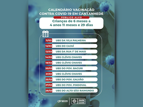 COVID-19: CALENDÁRIO DE VACINAÇÃO