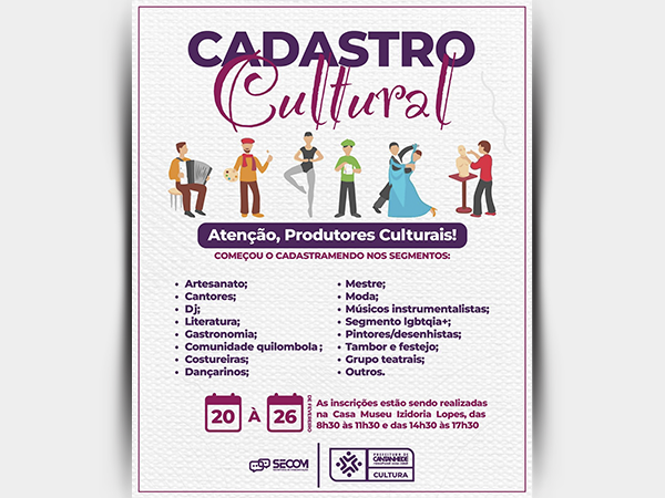 ATENÇÃO, PRODUTORES CULTURAIS!