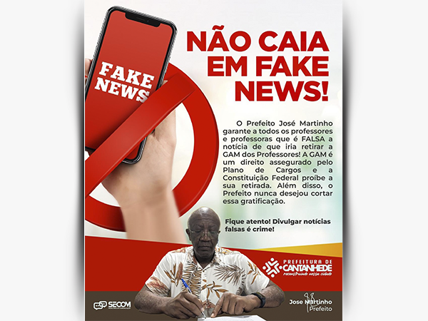 NÃO CAIA EM FAKE NEWS