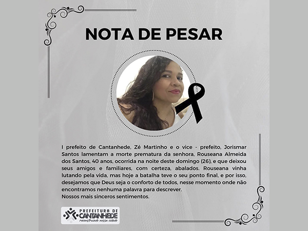 NOTA DE PESAR - Rouseana Almeida dos Santos