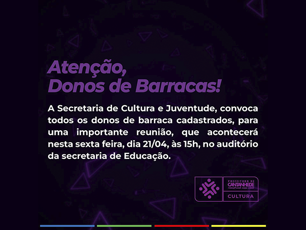 ATENÇÃO, DONOS DE BARRACAS!